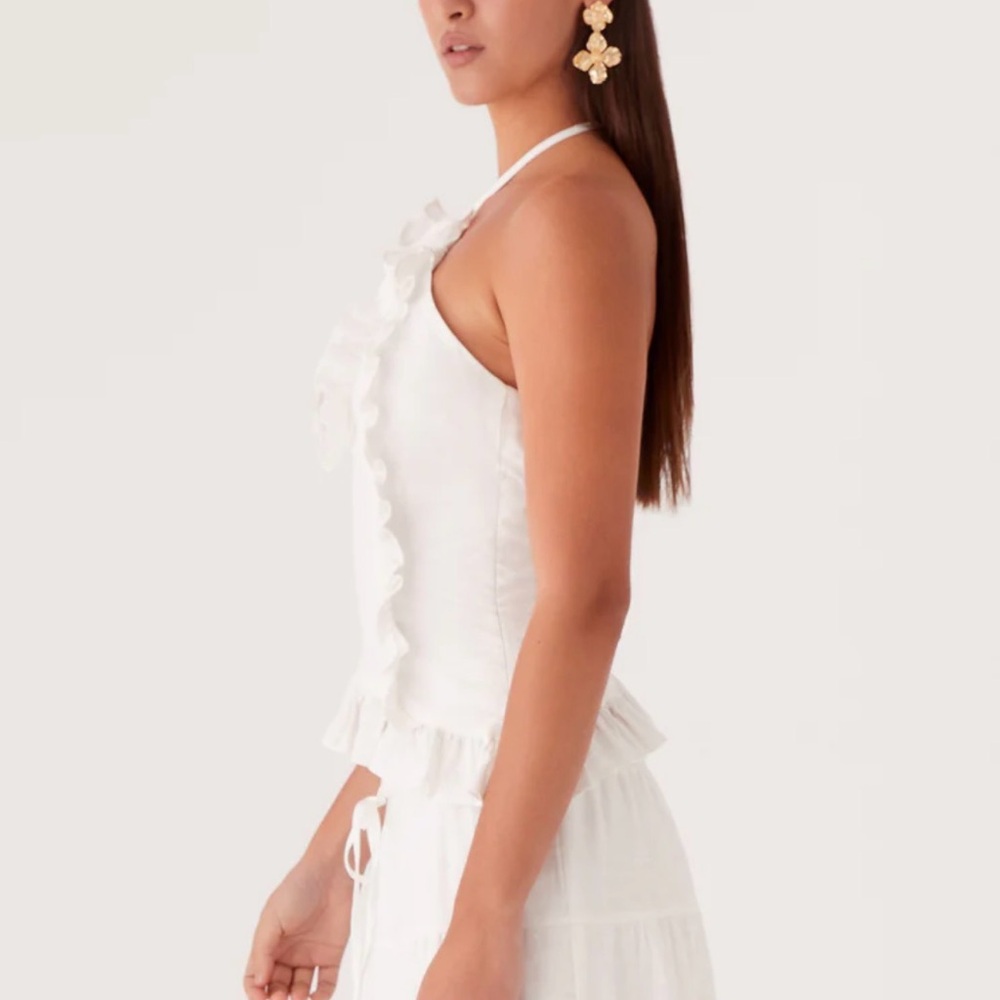 NWT Peppermayo Mariella Linen Top – White - Picture 3 of 5